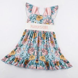 Boutique 'Mama's Girl' Baby Girls Floral Sleeveless Dress Mother's Day